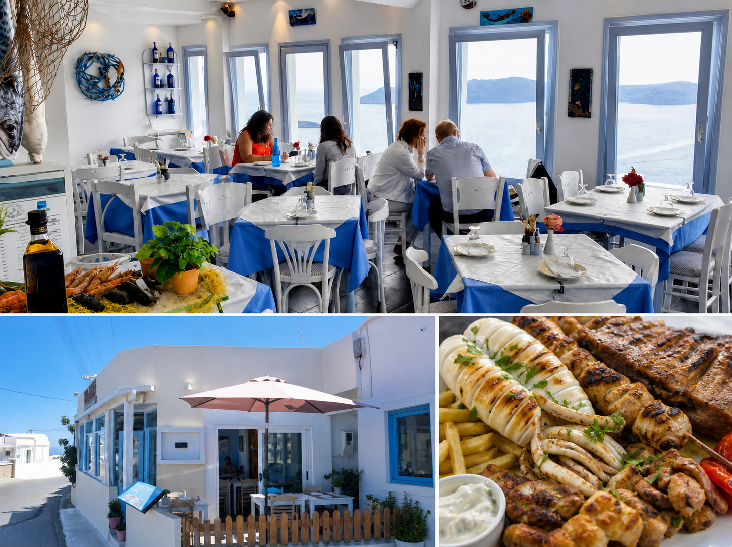 Grilled seafood and mixed grill at No Name Grill Restaurant